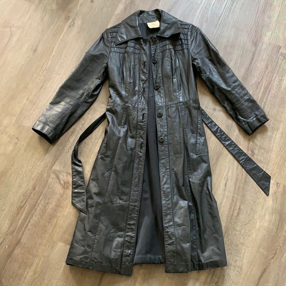 Vintage Leather Trench Coat